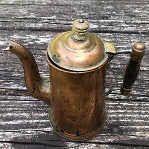 Vintage Rochester Copper Coffee Pot/Pitcher Wood Handle and Top Knob